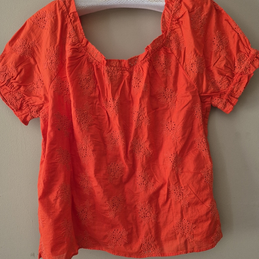 NWT J. Crew Red Tie Front Blouse - Picture 4 of 7